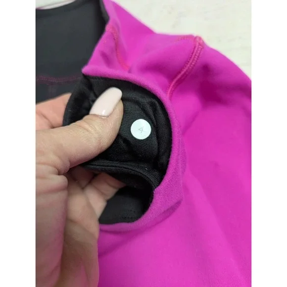 Lululemon Women's Reversible Wunder Under Leggings 4 Black/Hot Pink EUC 029 - Picture 6 of 9